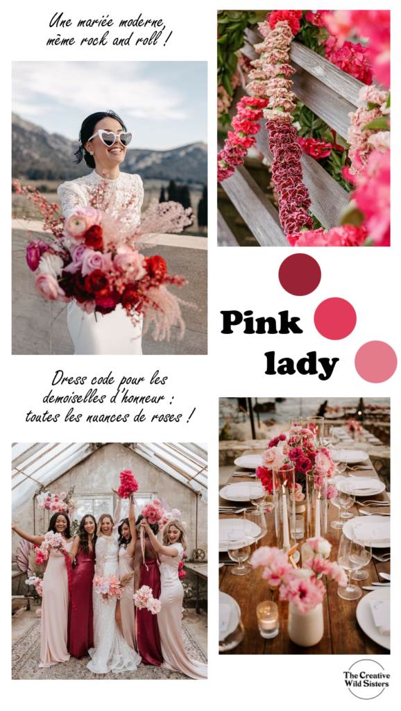 Pour les fans de rose, voici un petit moodboard qui va vous ravir. N'hésitez pas à utiliser plusieurs tons de rose pour donner de la profondeur à votre décor et pourquoi pas ajouter quelques touches de rouge pour le contraste.